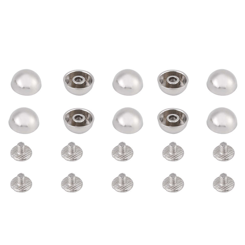 20 Stück Pilznieten, Ziernieten, Knöpfe, Schrauben Für Ledergürtel, Taschen, Schuhe, Dekoration (silber)