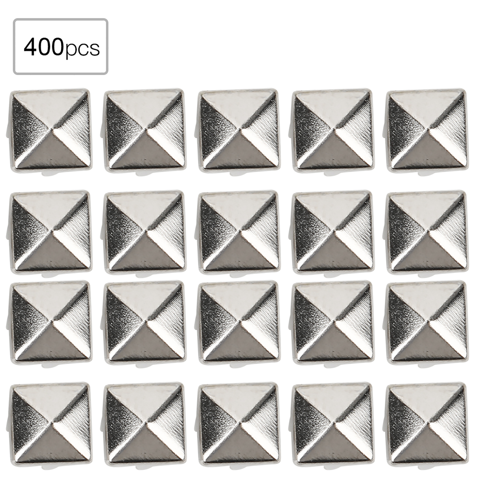 400er-set Diy-ledernieten (4–7 Mm), Quadratische Nieten Für Taschen, Schuhe Und Gürtel, Silberfarben, 5 Mm