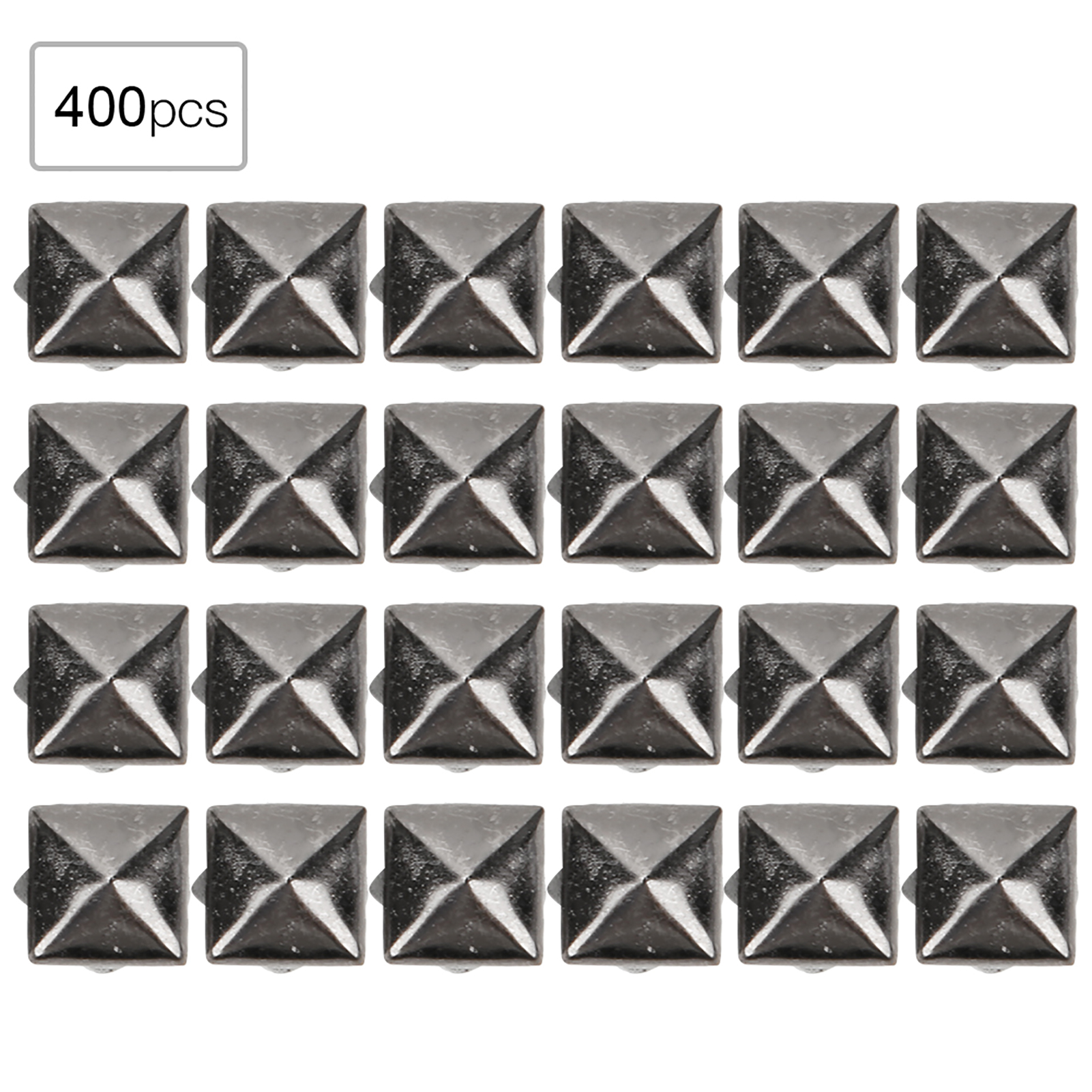 400er-set Diy-ledernieten (4–7 Mm), Quadratische Nieten Für Taschen, Schuhe, Gürtel, Gunmetal-optik, 6 Mm