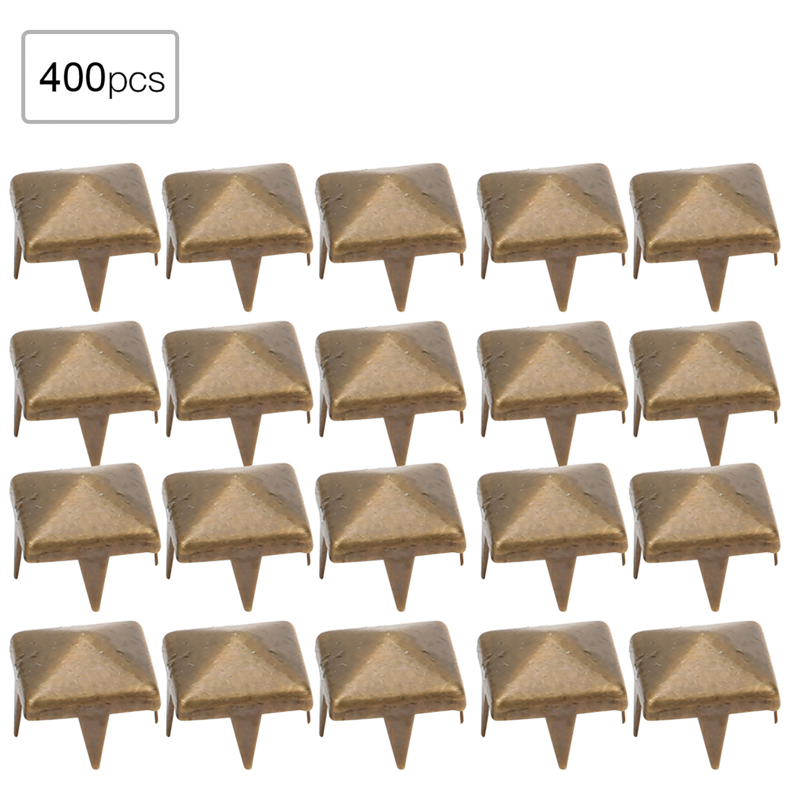 400er-set Diy-ledernieten (4–7 Mm), Quadratische Nieten Für Taschen, Schuhe Und Gürtel, Bronze, 6 Mm