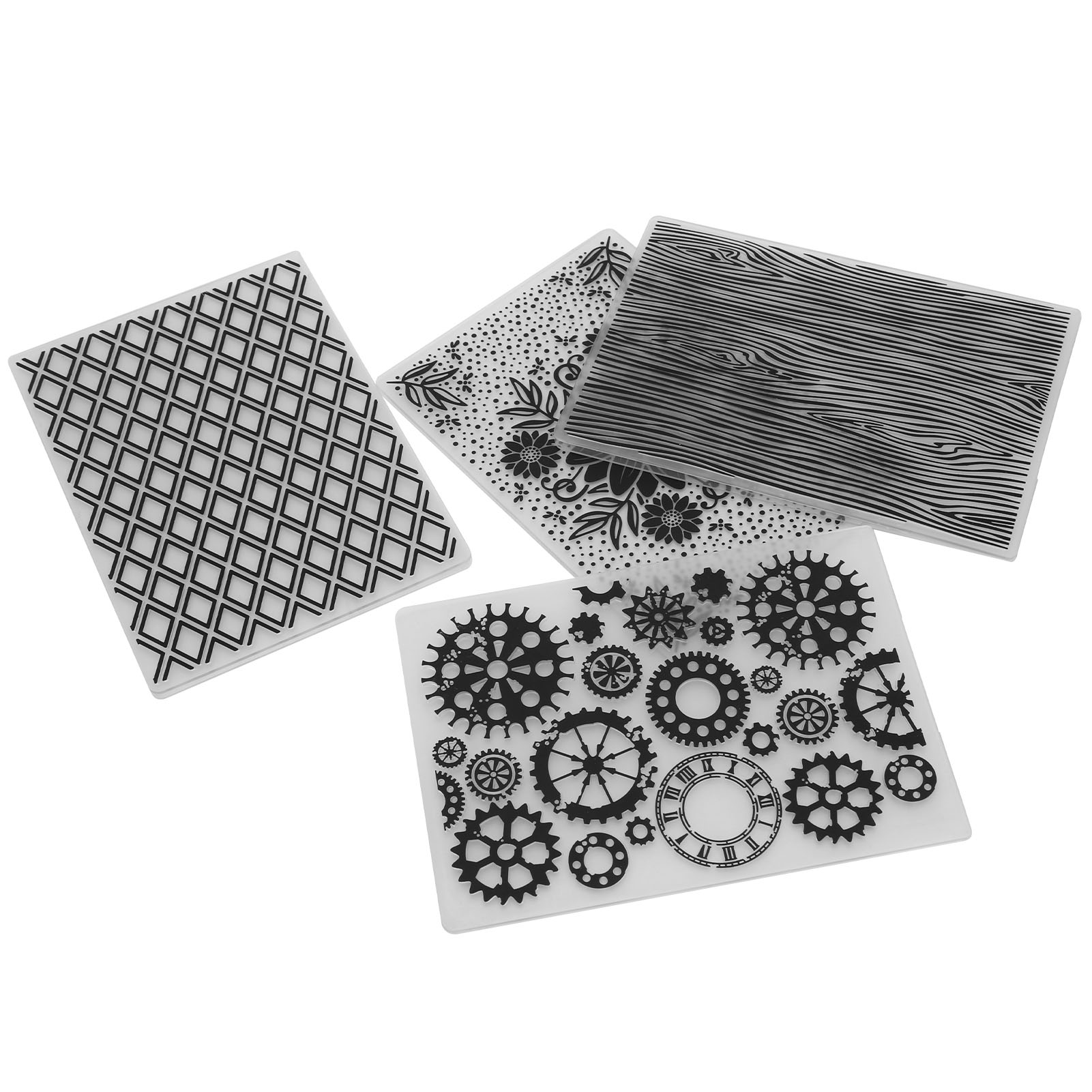 4 Stück Prägefolder Aus Kunststoff Mit Prägeschablonen Zum Basteln Von Diy-karten, Scrapbooking Und Papierbasteln