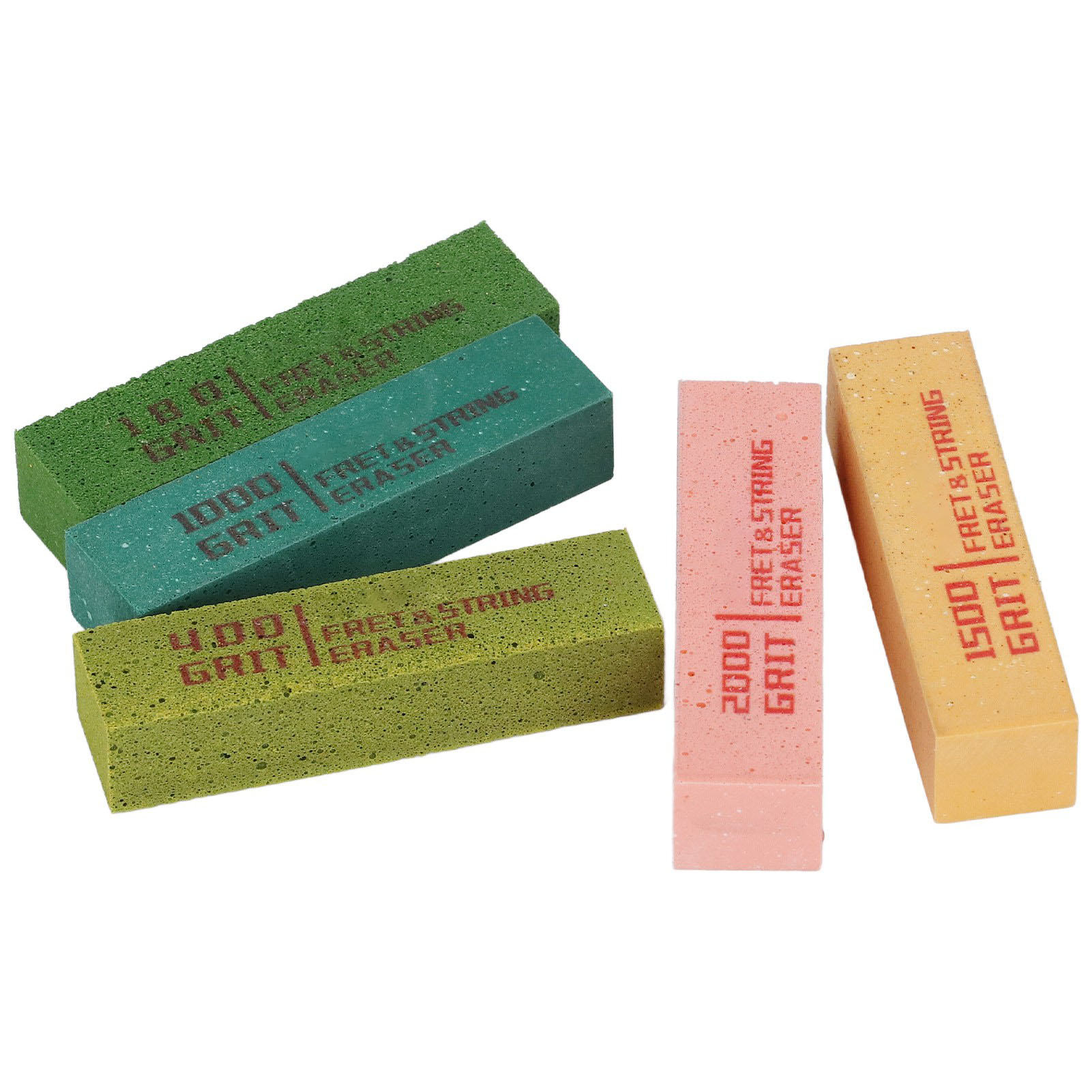 5-teiliges Set Gitarrenbundreiniger (körnung 180, 400, 1000, 1500, 2000) – Polierblöcke Aus Gummi Für Bässe, Ukulelen Und Mandolinen