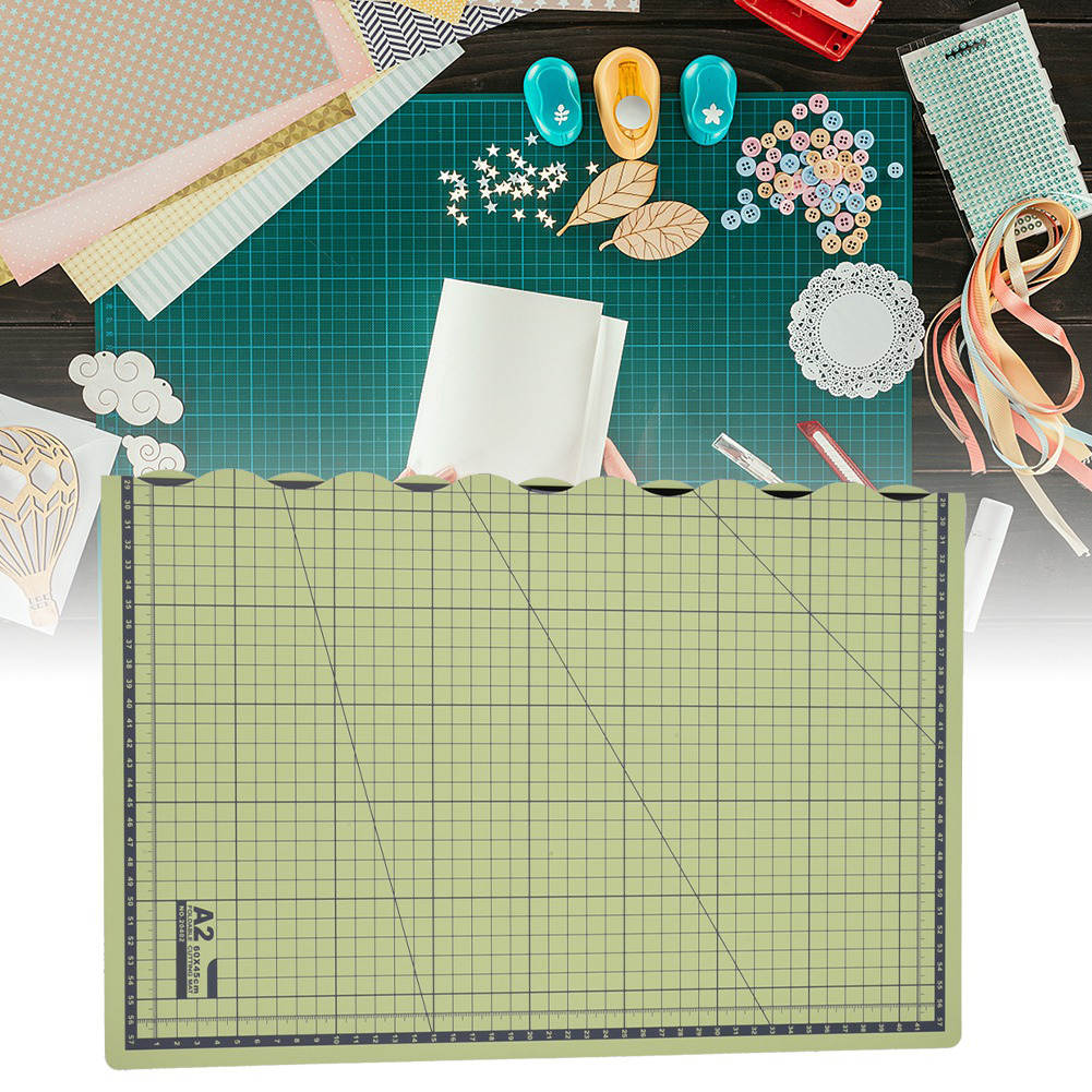 Tragbare, Faltbare A2-schneidematte Mit Selbstheilendem Raster Für Papier, Leder, Stoff, Bastelarbeiten, Schnitzen, Matcha-grün