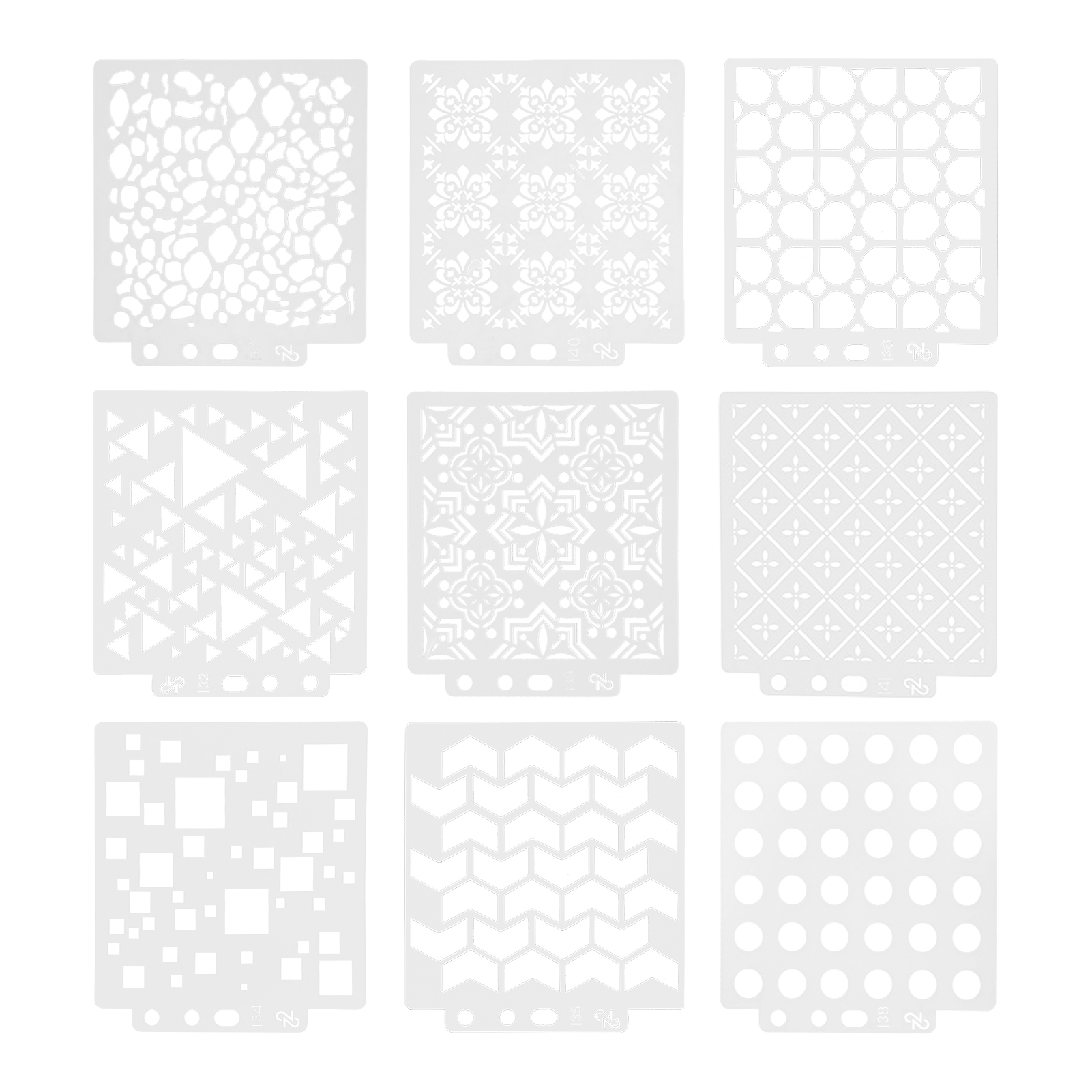 9-teiliges Set Wiederverwendbarer, Hohler Schablonen Zum Selberzeichnen Für Notizbücher, Tagebücher, Scrapbooks Und Kunstprojekte