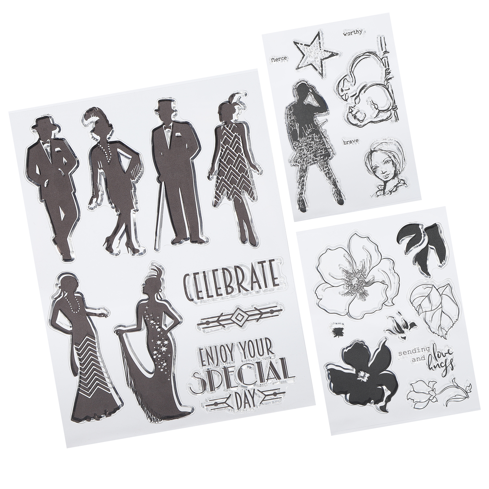 3er-set Transparente Stempel Aus Tpr-gummi Für Journal-album-dekoration, Diy-bastelzubehör