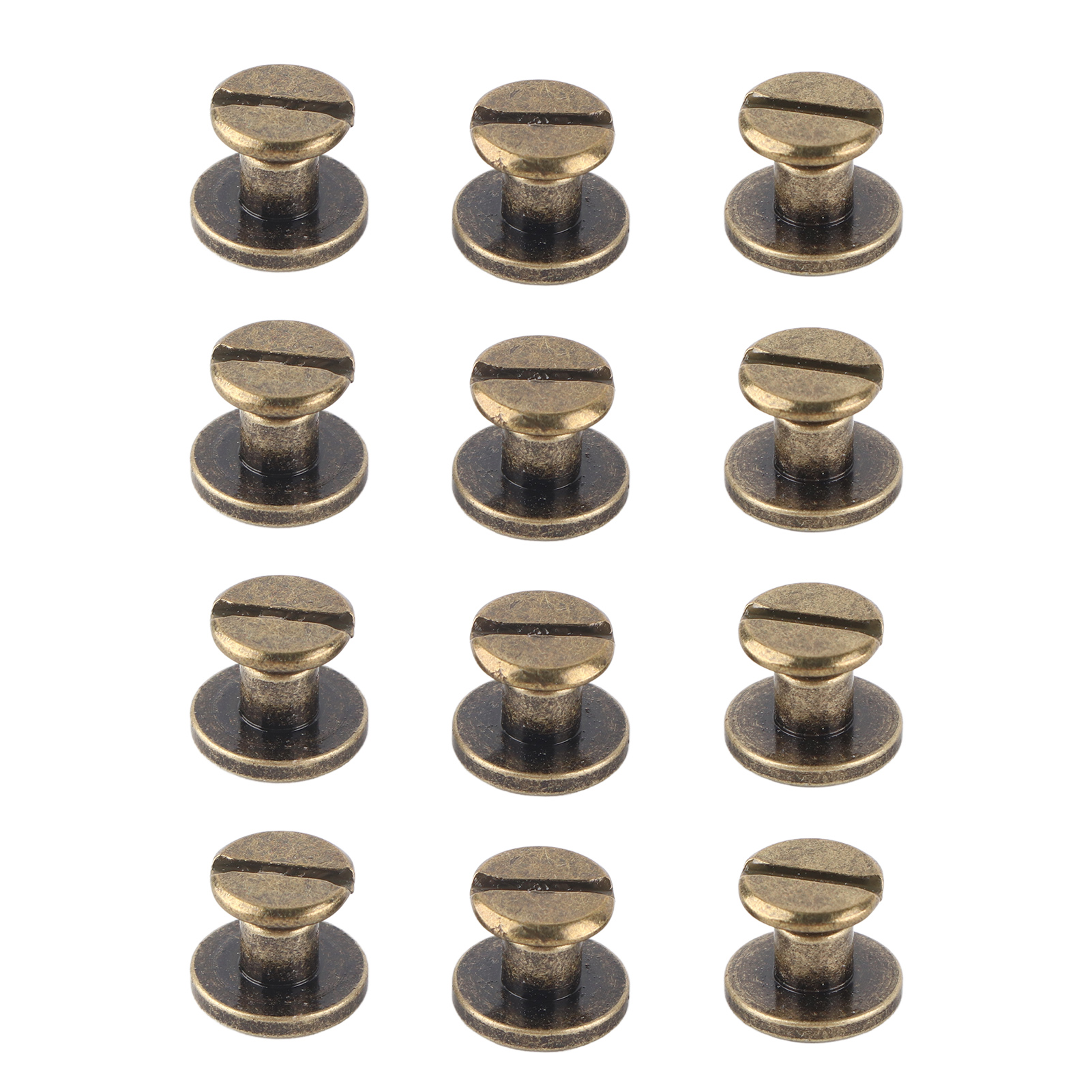 20 Stück Flachkopf-schrauben, Muttern, Nägel, Nieten Mit Lederkappe Aus Kupfer Und Messing (5 Mm)