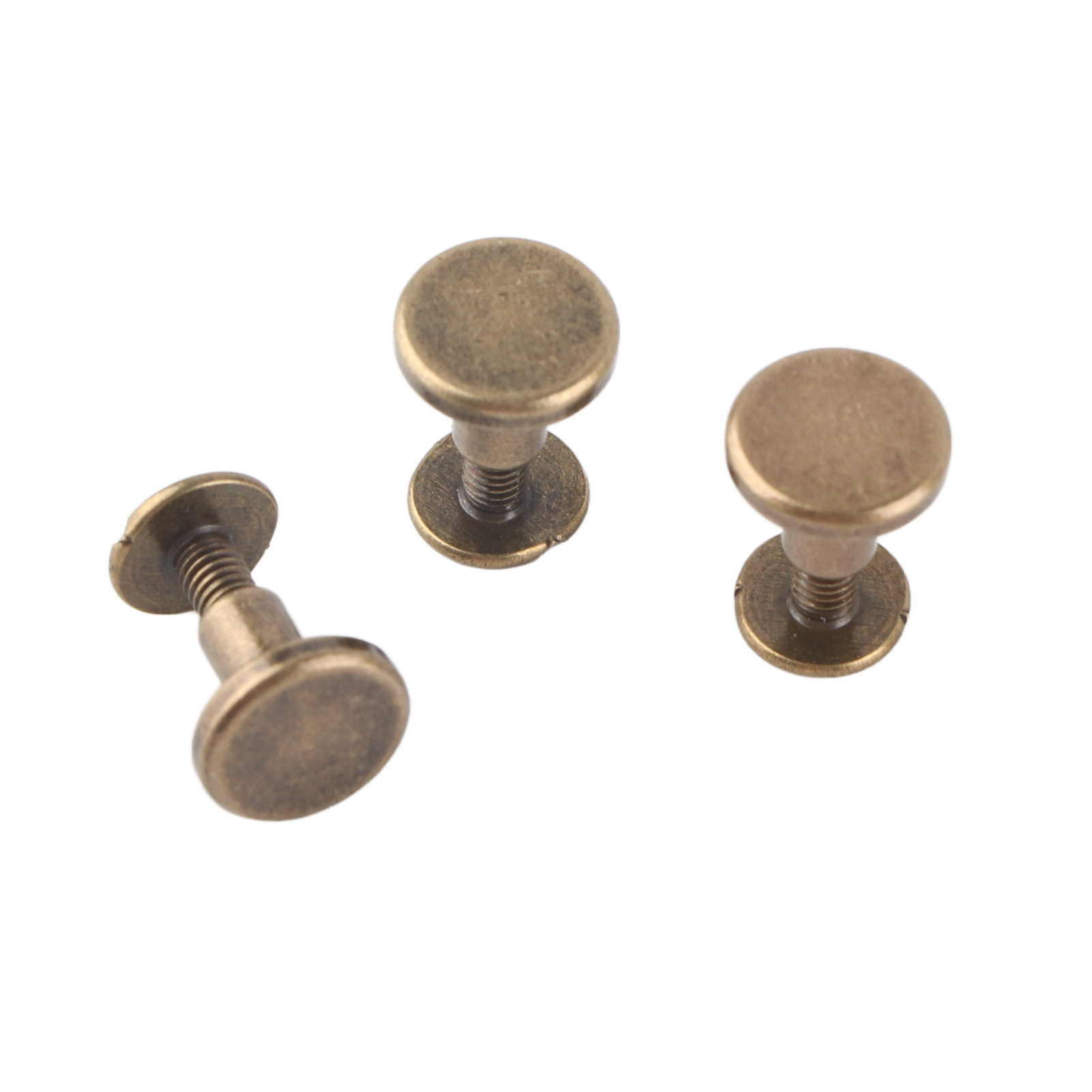20 Stück Flachkopf-schrauben, Muttern, Nägel, Nieten Mit Lederkappe Aus Kupfer Und Messing (8 Mm)