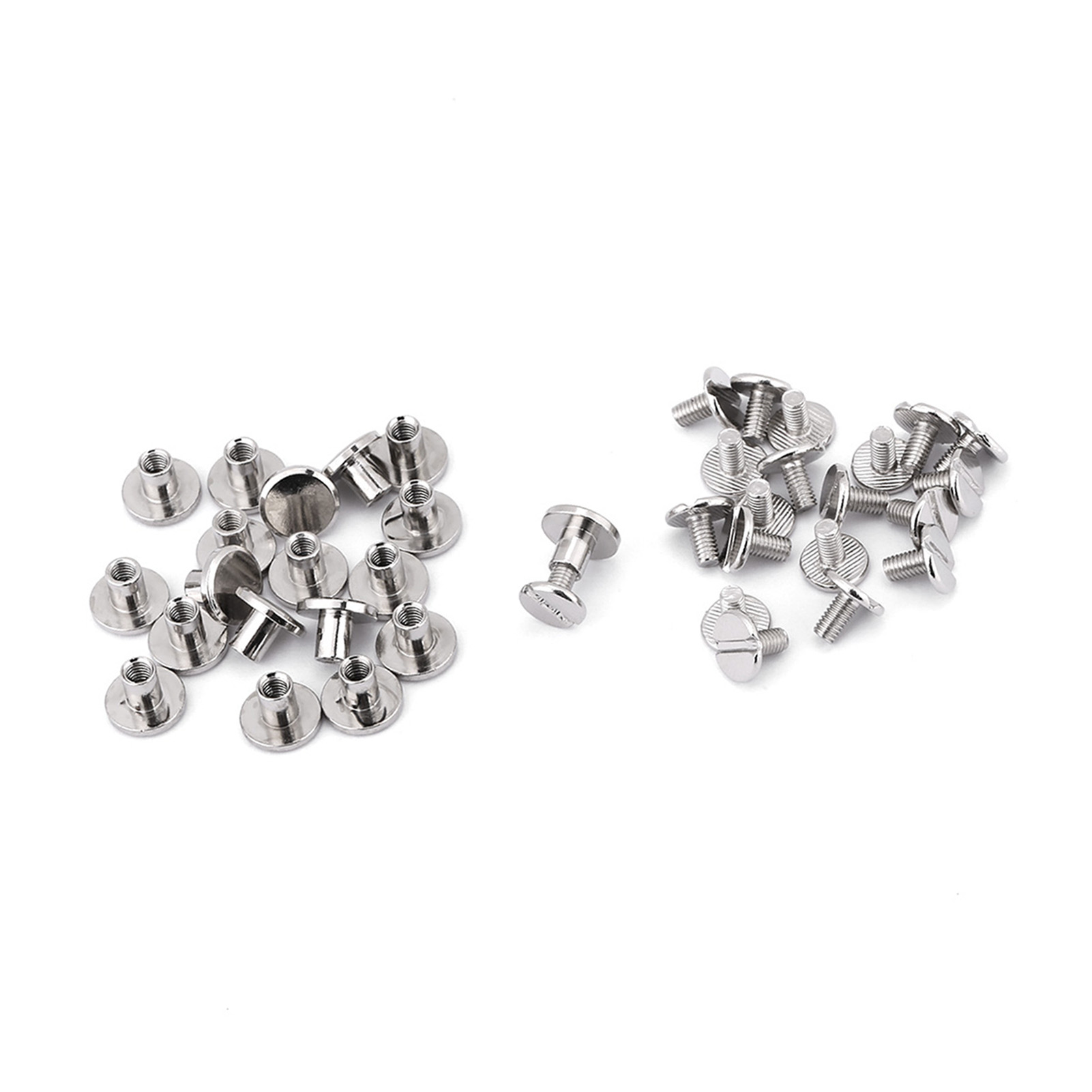 20 Stück/set Messing-gewinde-flachkopfmuttern, Nagelnieten, Schrauben, Lederhandwerks-reparaturzubehör (6,5 Mm)