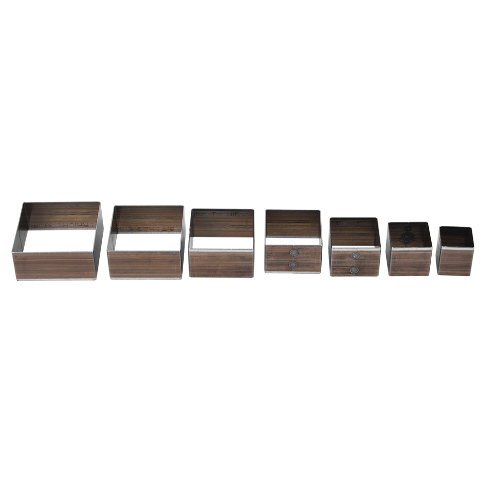7-teiliges Set Aus 20-50 Mm Großen Quadratischen Lederschneidformen Für Diy-lederarbeiten
