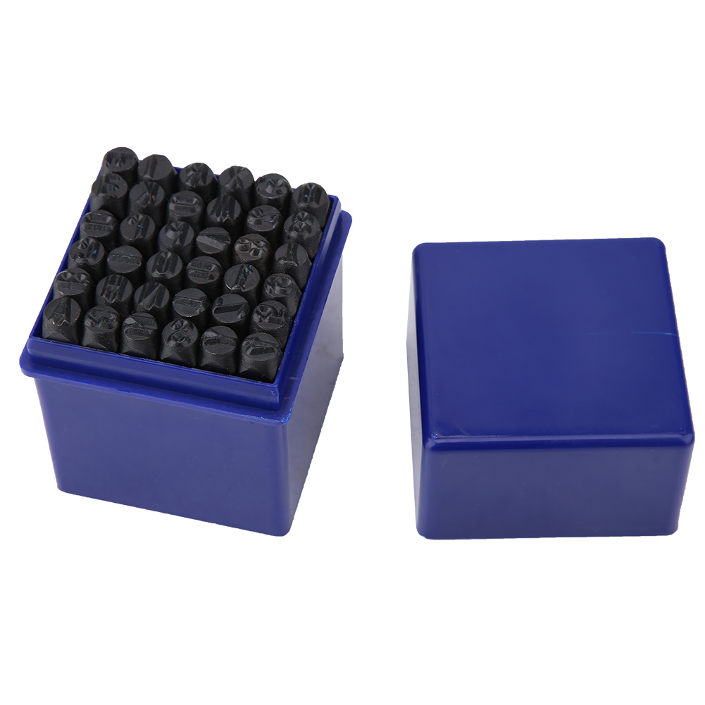 36-teiliges Stempelset Aus Stahl, 6 Mm, Mit Buchstaben Und Zahlen
