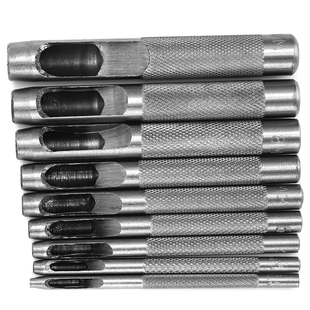 9-teiliges Set Hohllocher Für Leder, Gürtellocher, Lederhandwerkswerkzeug 2,5–10 Mm