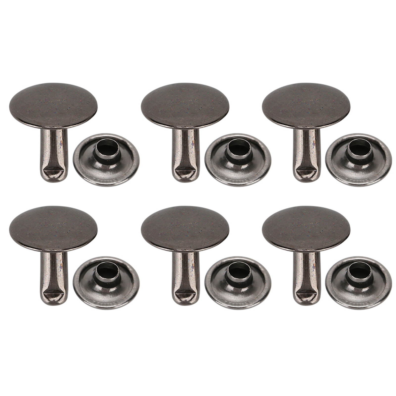 200er-set Doppelnieten, Rundnieten, Eisenknöpfe, Knöpfe Für Jeans, Lederschuhe, Taschen Und Kleidung, 10 X 10 Mm, Schwarz