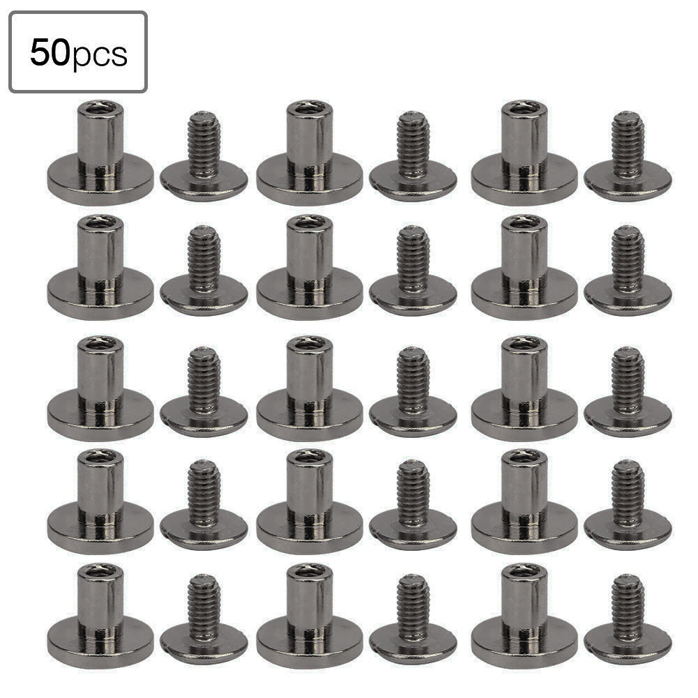 50er-set 8 Mm Flachkopfnieten Aus Reinem Kupfer, Lederriemenschrauben-set Für Notizbuchbindung, Farbe: [farbe Fehlt]