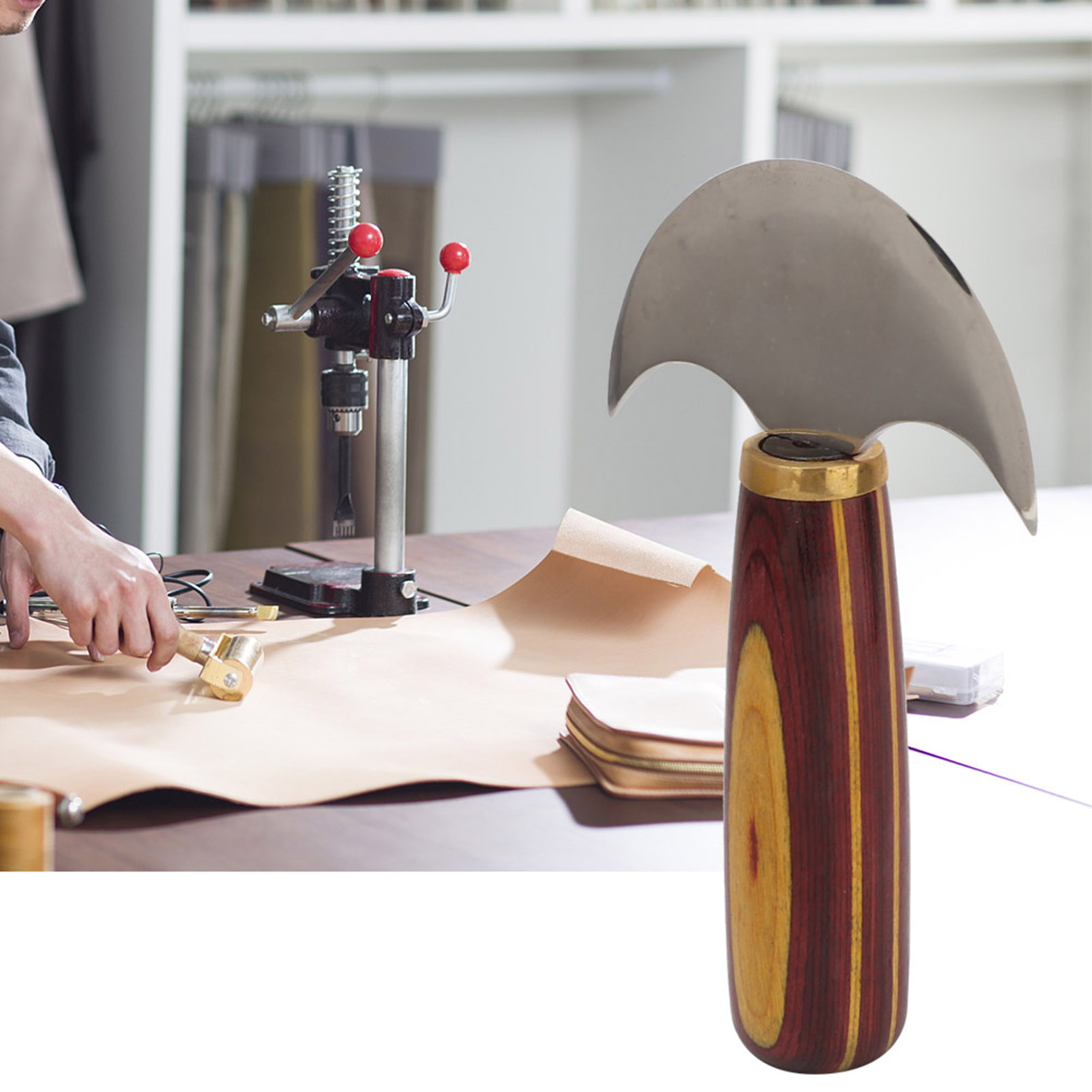 Lederhandwerksmesser Mit Runder Klinge, Diy-ledertrimmer, Trimm- Und Korrekturmesser (s)