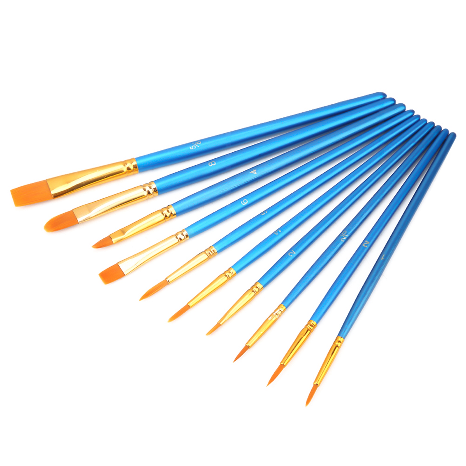 10-teiliges Kinder-zeichenpinsel-set Aus Nylonhaar, Kunst- Und Bastelpinsel-set Für Aquarellmalerei