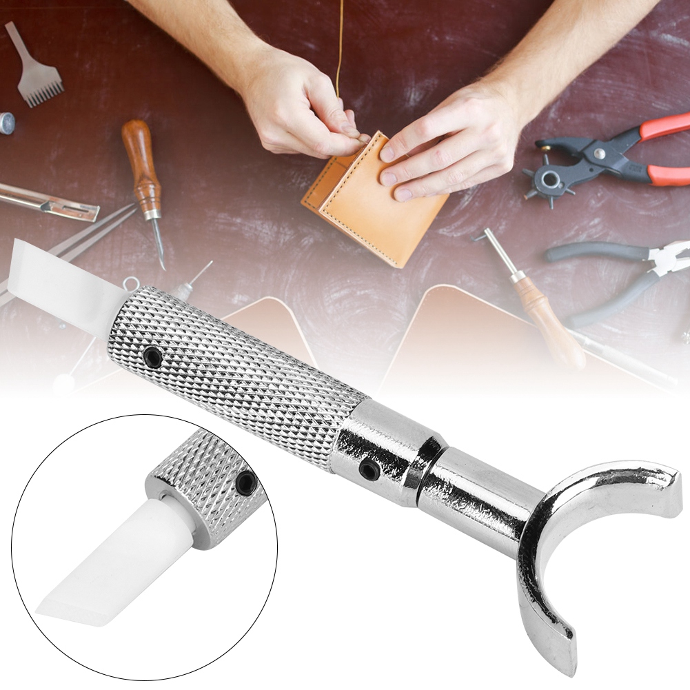 Manuelles Leder-drehmesser Mit Keramikklinge Zum Lederschnitzen, Weiß, Diy-werkzeugset (b 7mm Schräg)