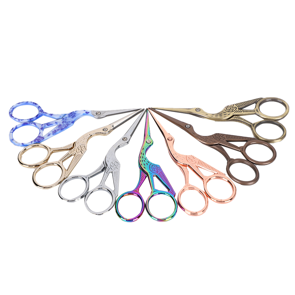 7-teiliges Set Kranich-förmige Scheren, Retro-kreuzstich-stickscheren, 11,4 Cm (4,5 Zoll)