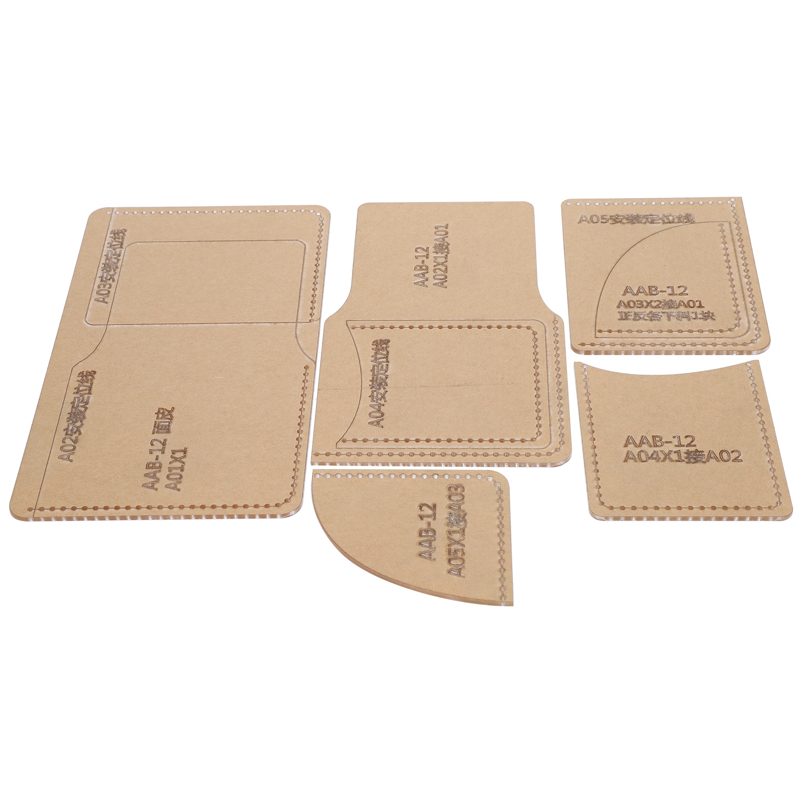 5-teiliges Acryl-schablonen-set Zum Selbermachen Von Handgefertigten Kurzen Geldbörsen Aus Leder – Bastelwerkzeuge