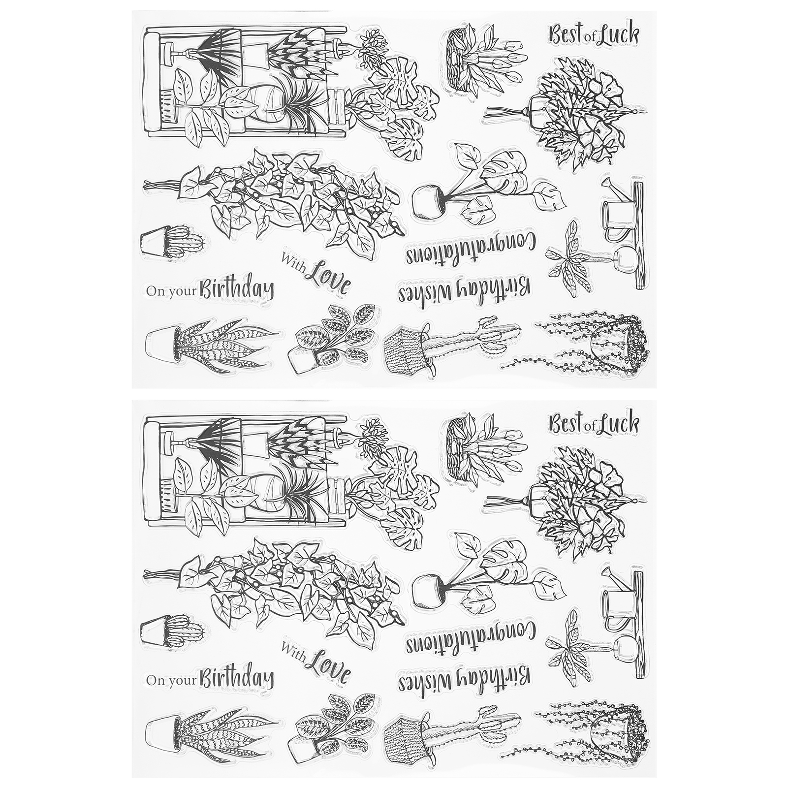 2er-set Transparente Stempel Mit Vasenmuster Für Diy-scrapbooking, Fotoalben Und Kartendekoration