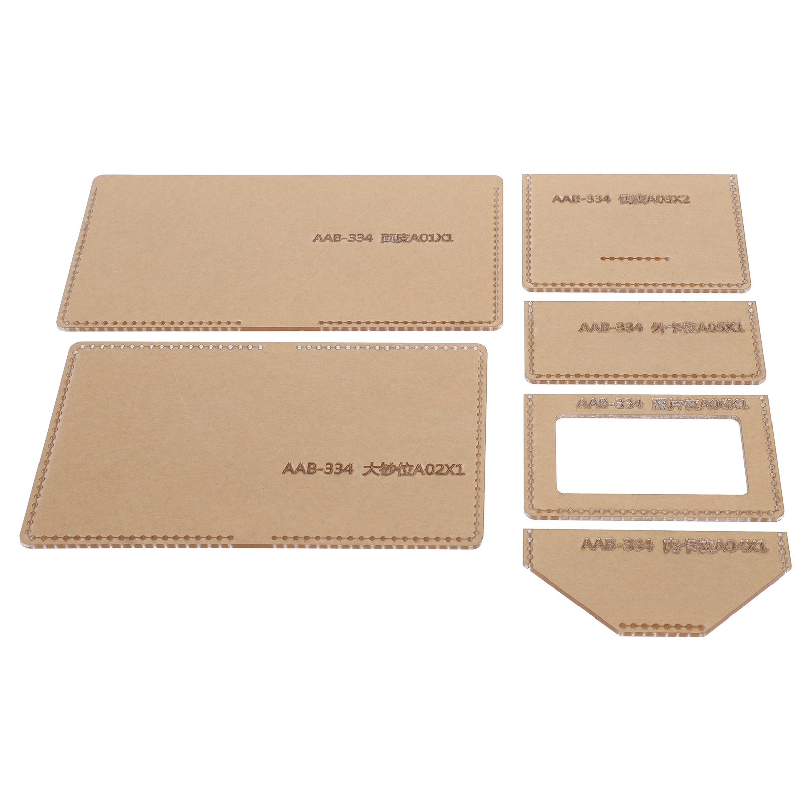 6-teiliges Acryl-schablonen-set Zum Selbermachen Von Handgefertigten Kurzen Geldbörsen Aus Leder – Handarbeitswerkzeug