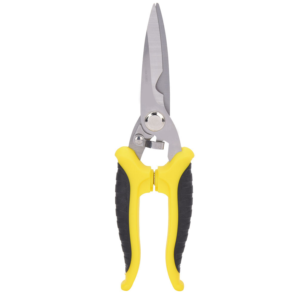 Multifunktionale Industrieschere Aus Edelstahl, Gelb-schwarzer Griff, Elektriker-handwerkzeug, 20 Cm (8 Zoll)