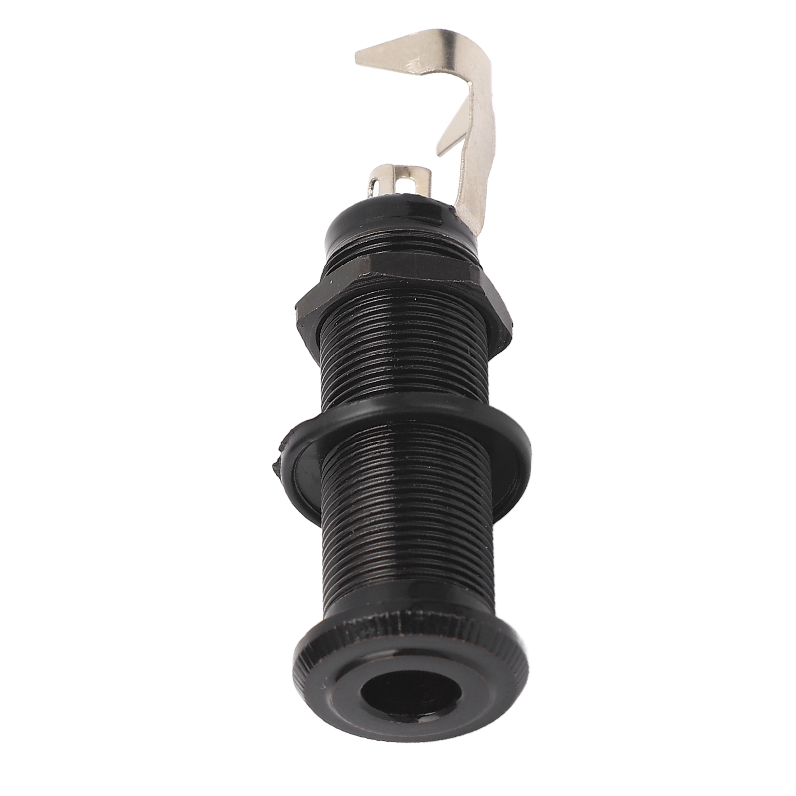 Gitarren-endstecker-buchse, Gewinde, Metall, 6,35 Mm, Für Bass- Und E-gitarrenausgang, Gt208, Schwarz