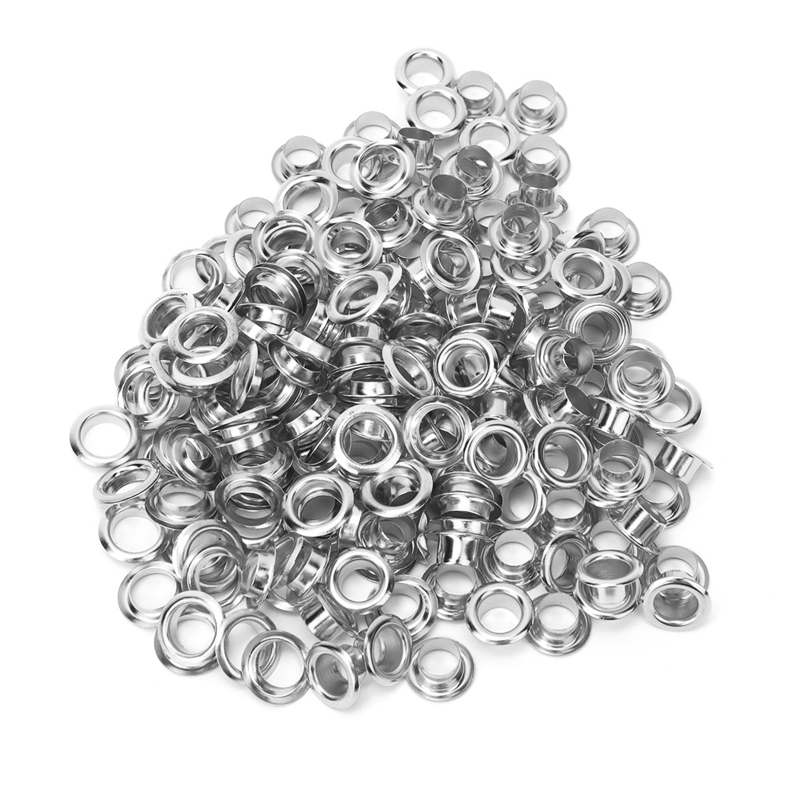 100 Stück 6 Mm Messing-doppelseitige Ösen-hohlnieten Für Kleidung, Taschen, Gürtel Und Schuhe (silber)