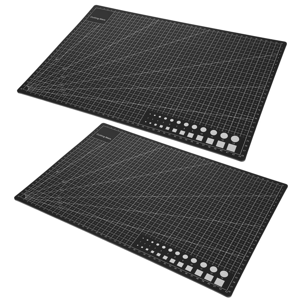 2 Stück Schneidematte A3 Schwarz Modell Schneidepad Papier Gummistempel Gravurskala Brett