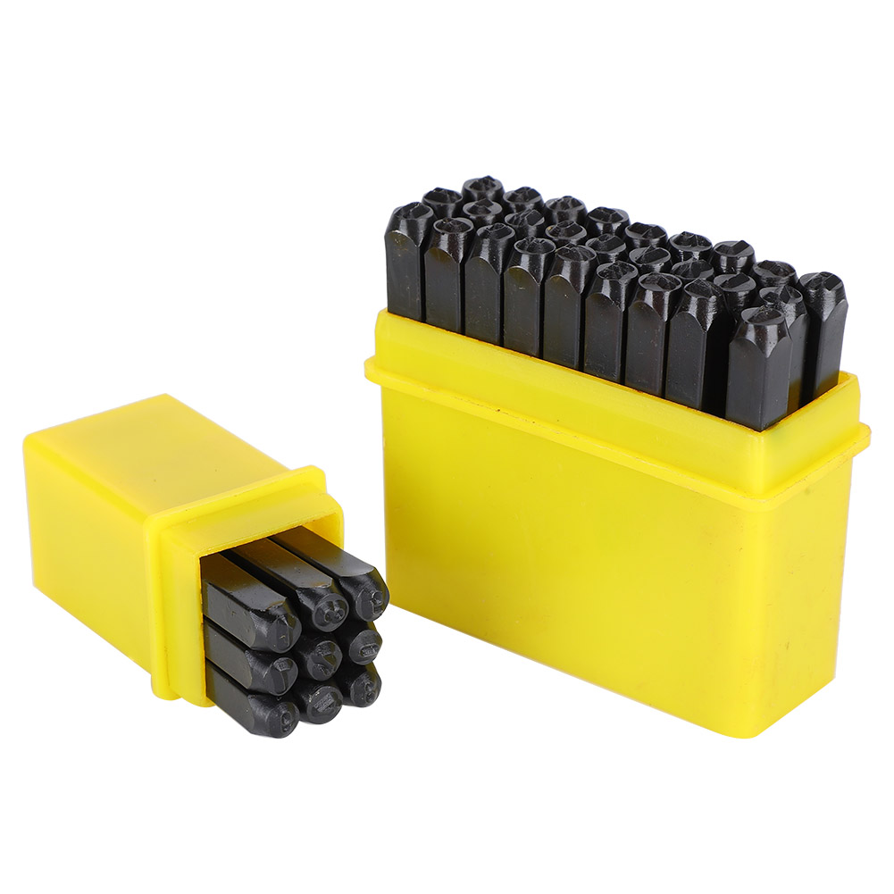 36-teiliges Stanzwerkzeug, Nummer (0–9), Buchstabe (a–z), Aus Hochkohlenstoffhaltigem Stahl, 2-teilige Box (5 Mm)