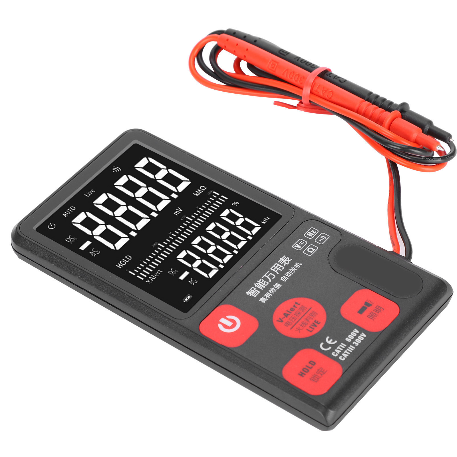 Multimeter Voltmeter Wechsel- Und Gleichspannung, Ncv-widerstandsmessgerät (ω) Mit Hintergrundbeleuchtung