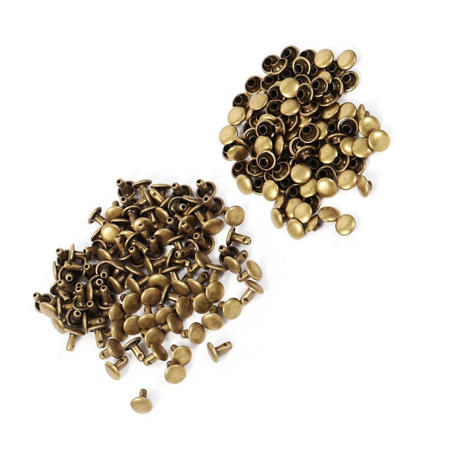 100 Sets 8 X 8 Mm Doppelkopfnieten Metall Leder Handwerk Reparaturen Nieten Spike Dekoration (bronze)