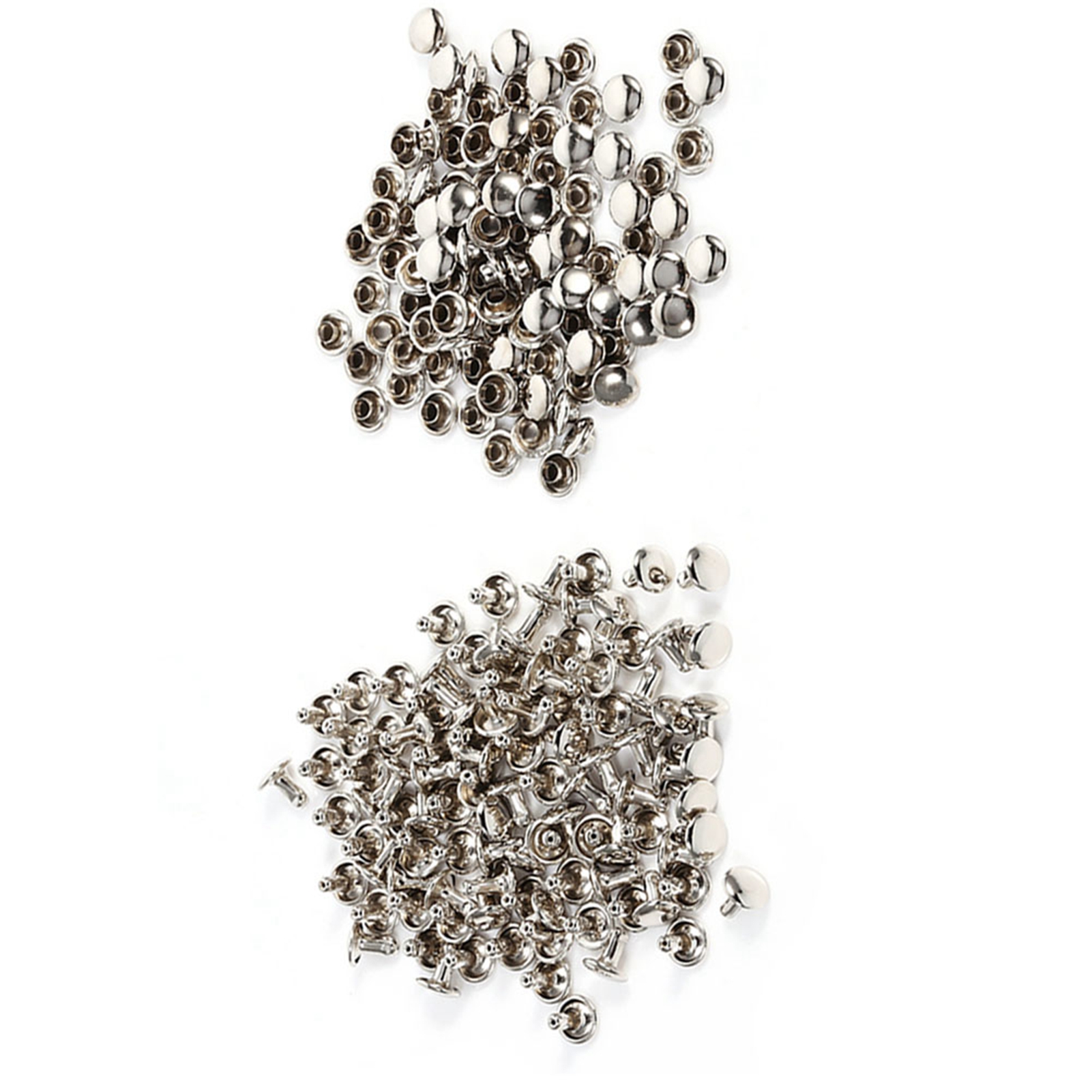 100 Sets 8 X 8 Mm Doppelnieten Aus Metall Für Lederarbeiten, Reparaturen, Ziernieten, Spikes (silber)