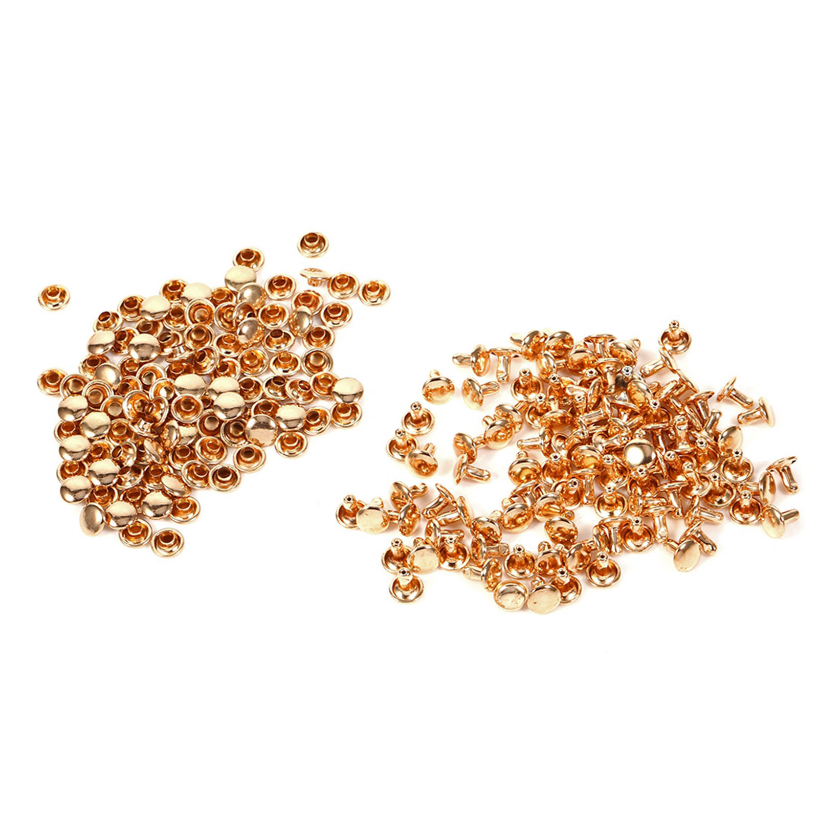 100 Sets 8 X 8 Mm Doppelkappennieten Metall Leder Handwerk Reparaturen Nieten Spike Dekoration (gold)
