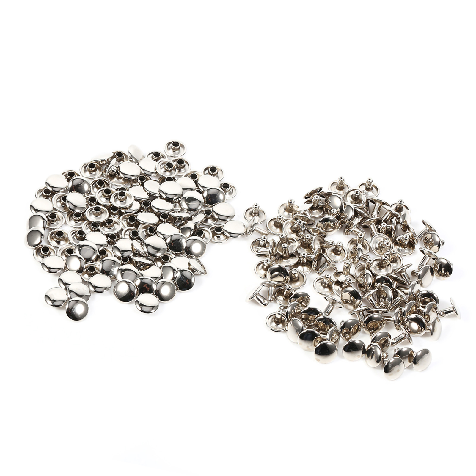 100 Sets 8 X 10 Mm Doppelnieten Aus Metall Für Lederarbeiten, Reparaturen, Ziernieten, Spikes (silber)