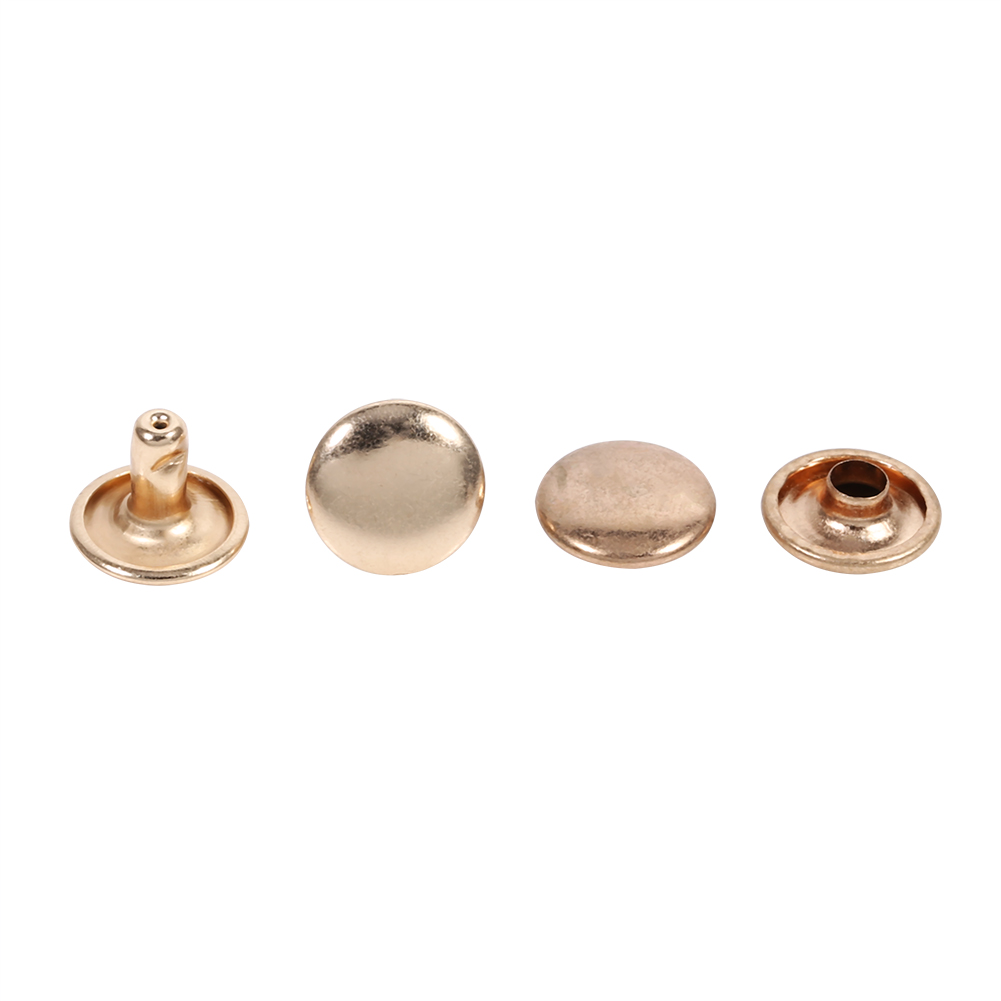 100 Sets 8 X 10 Mm Doppelnieten Aus Metall Für Lederhandwerksreparaturen, Ziernieten, Spikes (gold)