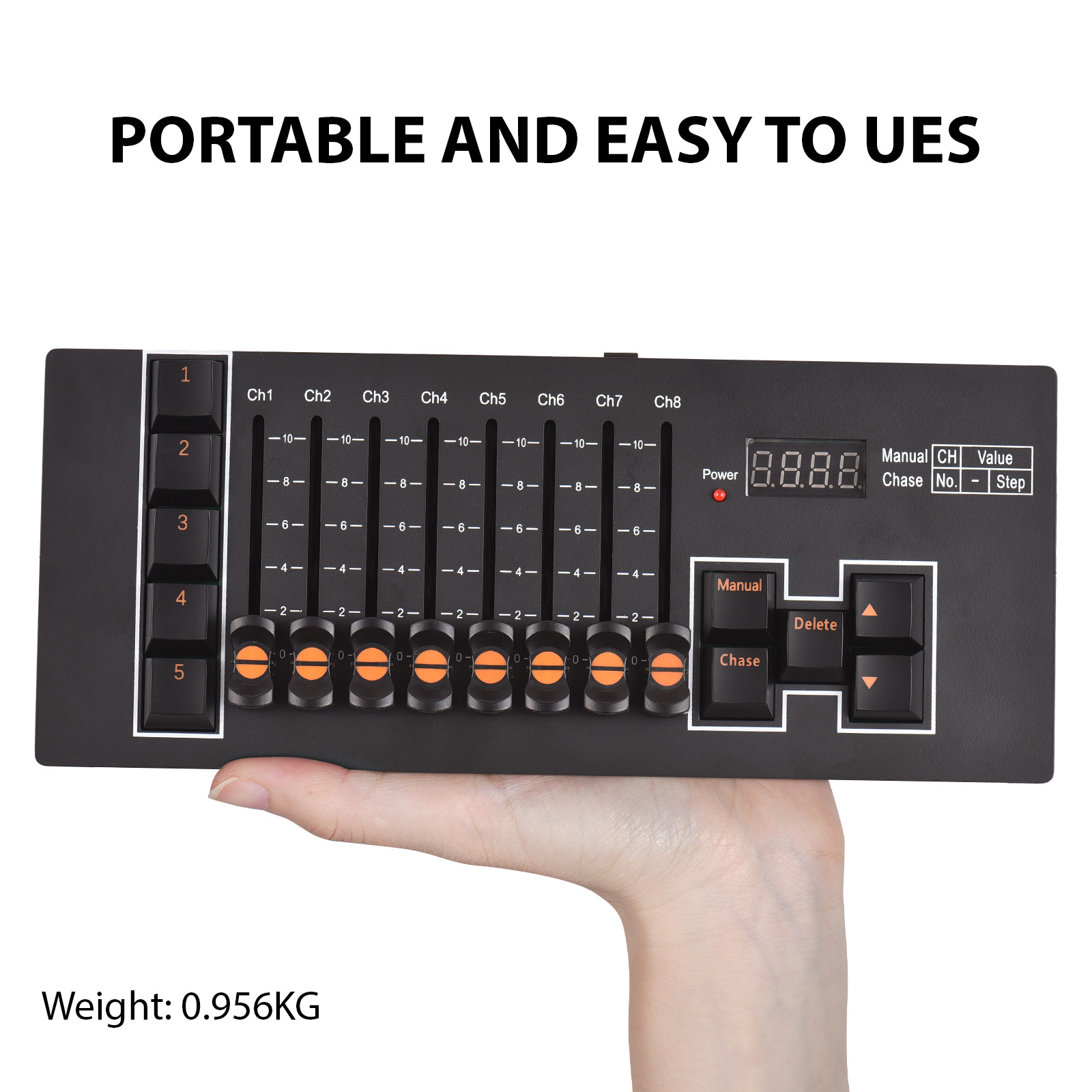Dmx-controller Dmx 512 40-kanal Bühnen-dj-lichtsteuerung Für Dj-lichter, Party-lichtshows, Disco- Und Pub-lichtsteuerungskonsole Mit Stromausfallspeicher, Wiederaufladbarer Typ-c-dmx-lichtsteuerung