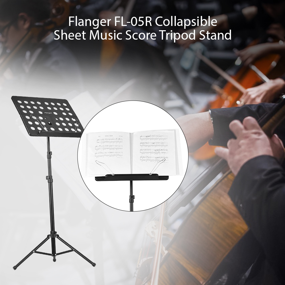 Flanger Zusammenklappbares Notenständer-stativ Aus Aluminiumlegierung Mit Wasserabweisender Tragetasche Für Orchester-, Violinen-, Klavier- Und Gitarreninstrumentenaufführungen