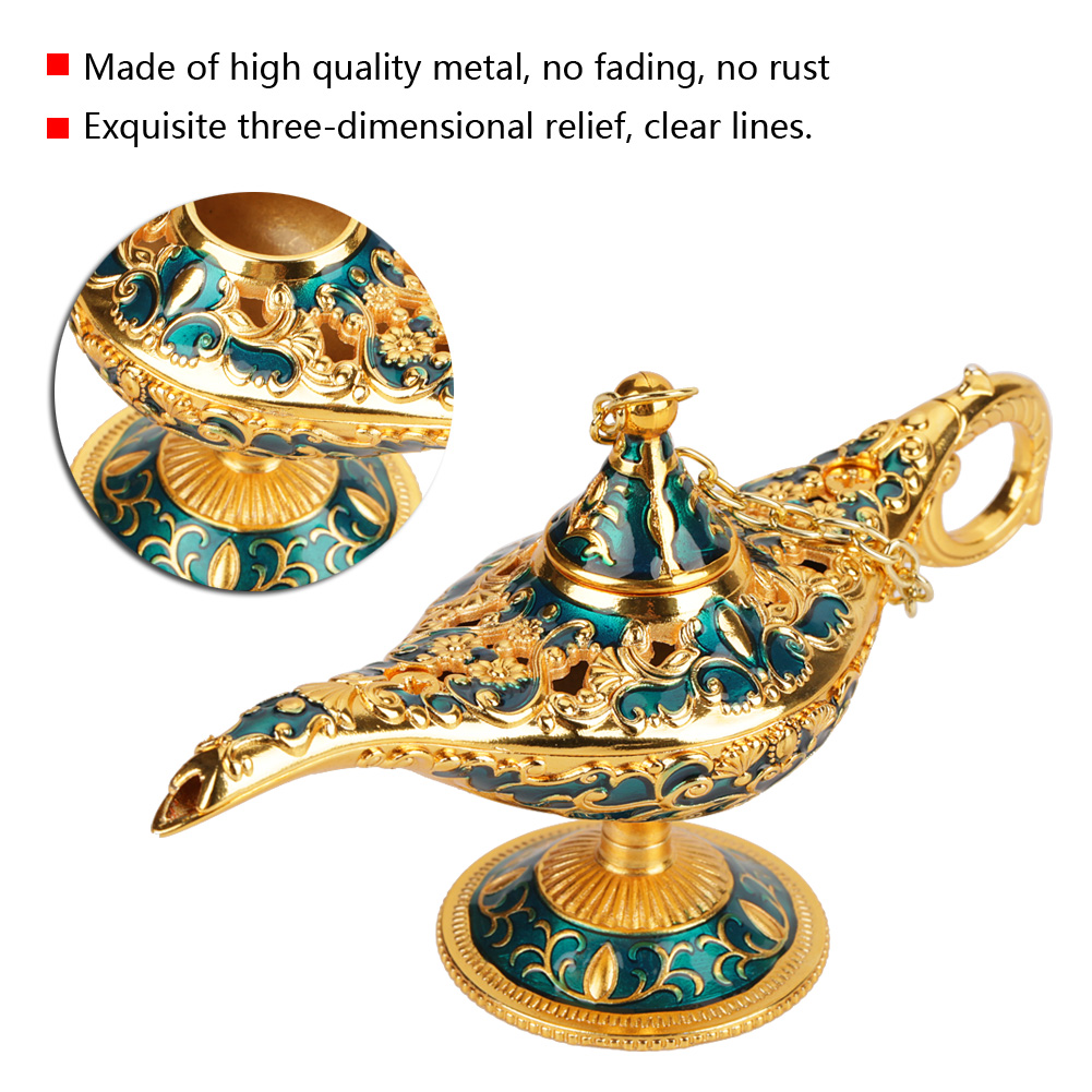 Geschnitzte, Hohle Legendenlampe Aus Metall, Hohle Aladdin-zaubergeist-licht-wunschtopf-dekoration (2)