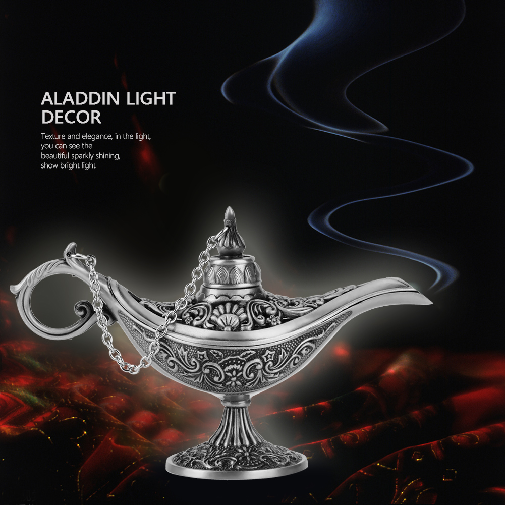 Seltene Retro Legend Color Aladdin Zauber-wunschlampe Im Topf, Sammlerstück (altsilber)