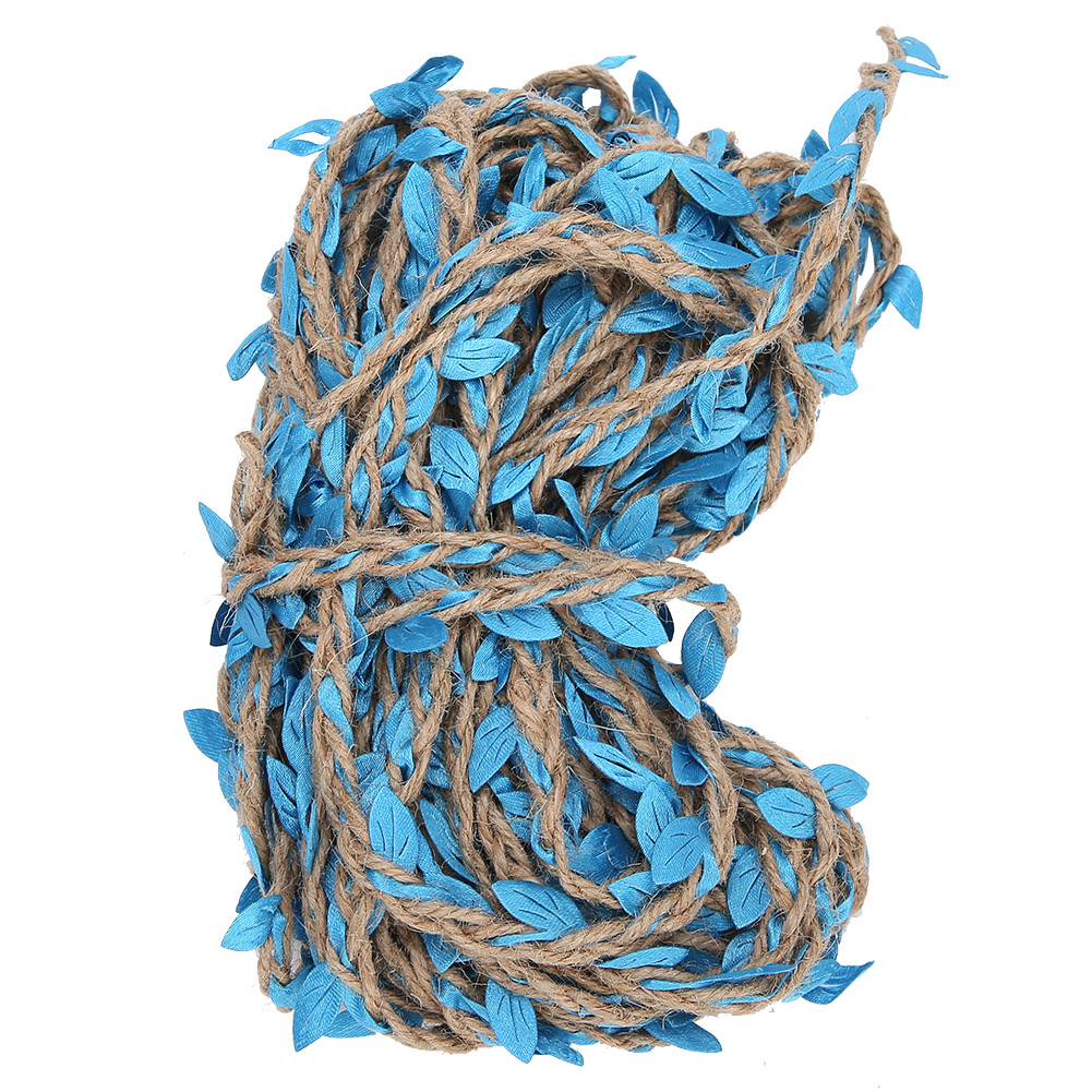 10 Meter Künstliches Blätterband, Geflochtene Girlande, Hanfseil, Blumenstrauß, Diy-zubehör, Blau