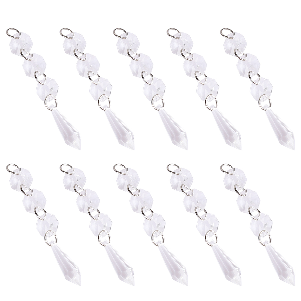 10 Stück Acryl-perlen Aus Transparenten, Kleinen, Klaren Kristallsträngen Für Lichterketten, Anhänger, Hochzeits- Und Heimdekoration
