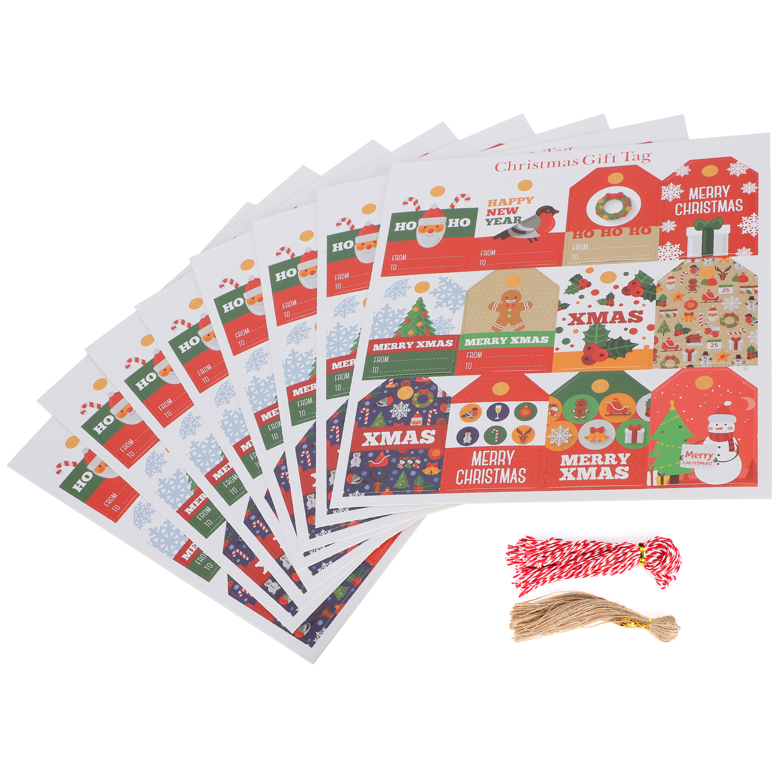 96 Weihnachtsanhänger Mit Hanfseil, Rote Serie, Für Diy-partydekoration, Geschenketiketten Und Karten