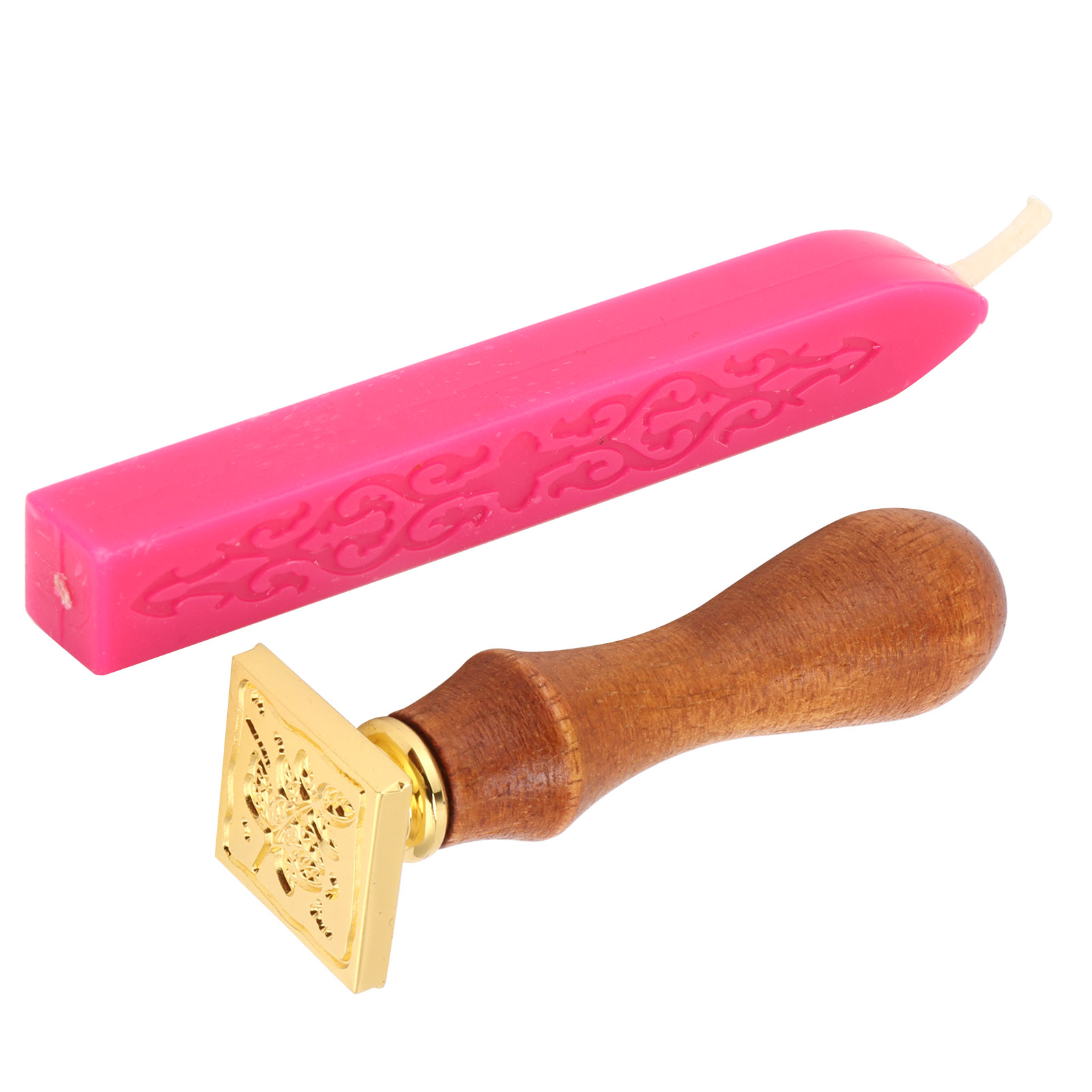 Wachssiegel-stempelset, Klares Muster, Schlichtes Diy-klassiker-siegelset Für Umschläge, Einladungen, Hochzeitsverzierungen, Rosarote Blätter