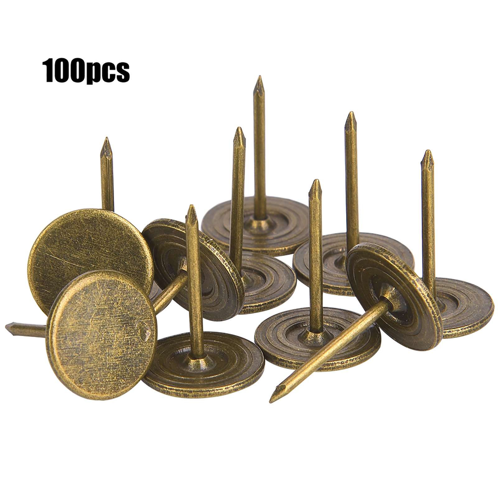 100 Stück Polsternägel Mit Flachem Kopf, Cyanbronzefarbenes Eisen, Dekorative Stifte Für Sofamöbel, 14 X 20 Mm