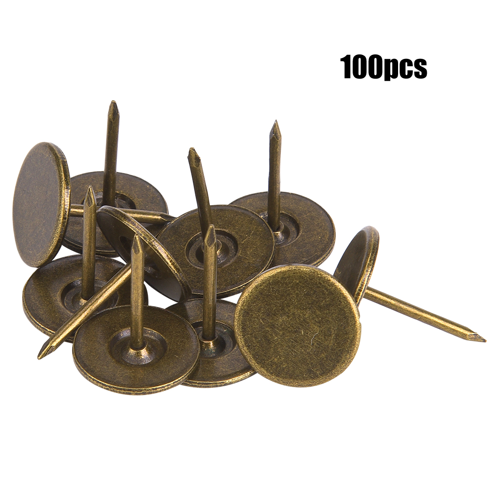 100 Stück Polsternägel Mit Flachem Kopf, Cyan-bronzefarben, Eisen, Dekorative Stifte, Sofamöbelzubehör, 16 X 20 Mm