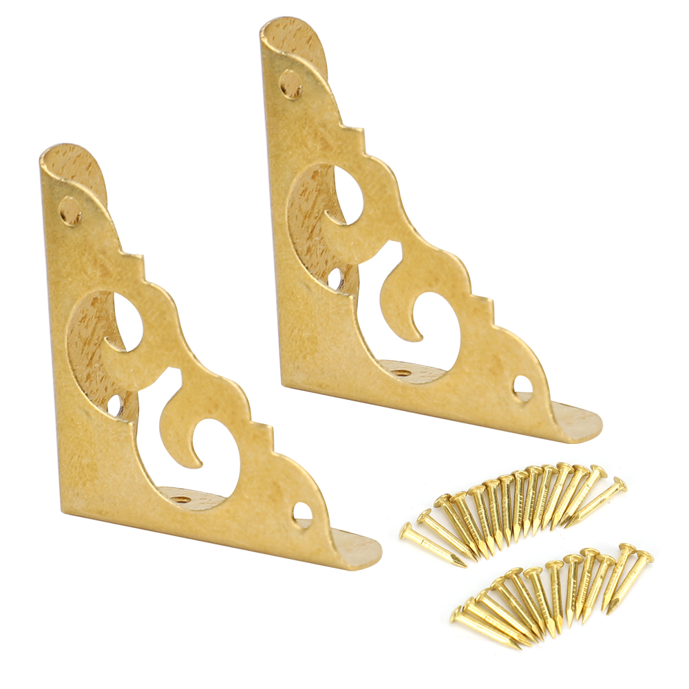 6-teiliges Set Retro-eckkappen Aus Messing Für Schmuckkästchen Und Geschenkboxen, Möbelbeschläge