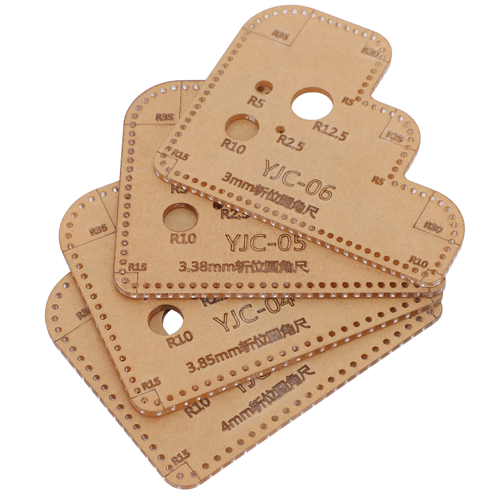 4-teiliges Set Acryl-kreiseckenschablonen Für Diy-lederarbeiten, Hilfsschneidelineal, Schablone