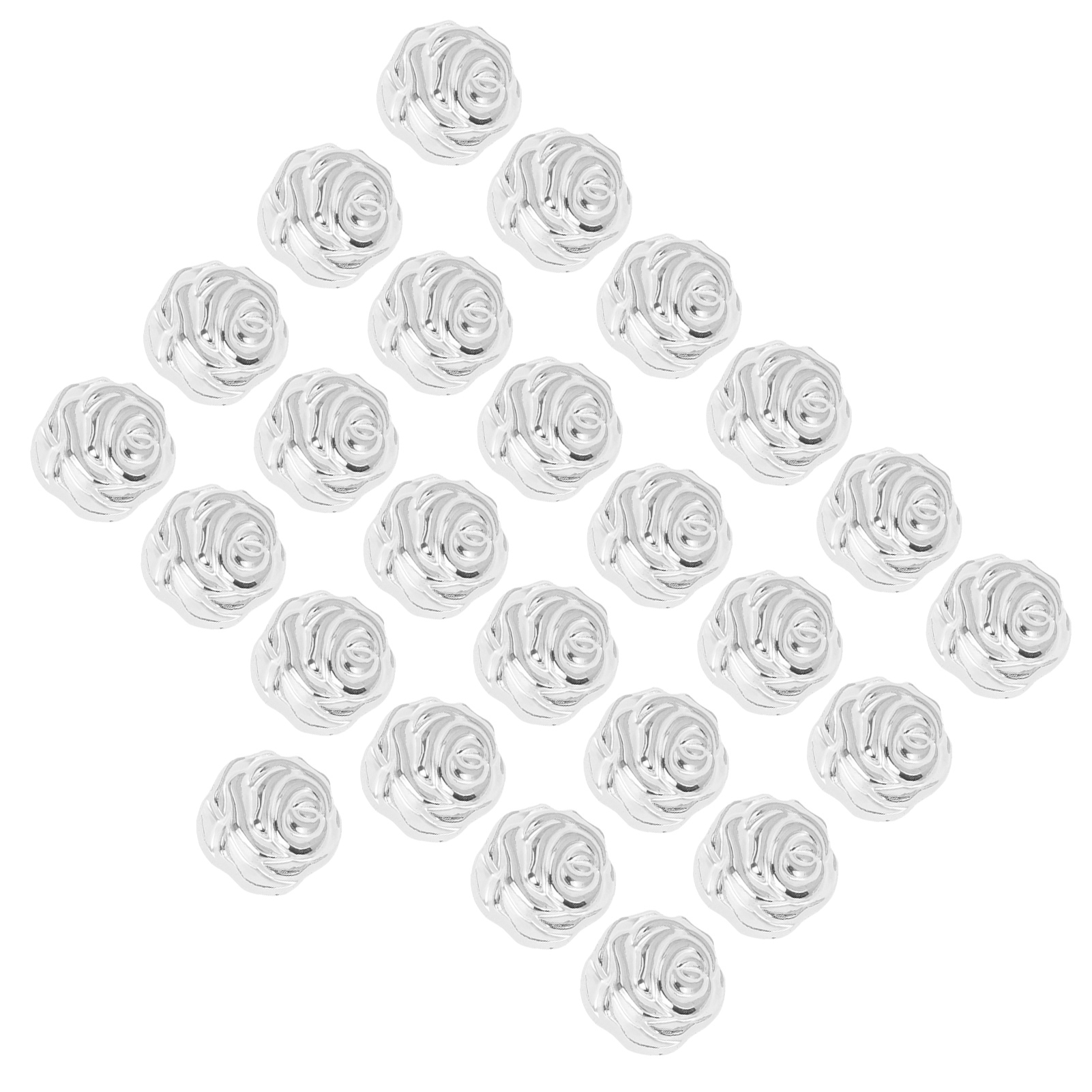 25 Künstliche Blumen Diy Mini-rosenblütenköpfe Aus Kunststoffharz Für Bastelarbeiten, Partydekoration, Geschenk (reinweiß)