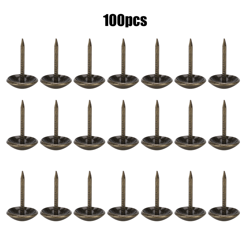 100 Stück Polsternägel Aus Antikem Messing, Eisen, Möbeldekoration, Reißnägel, Zubehör, 11 X 17 Mm, Bronze
