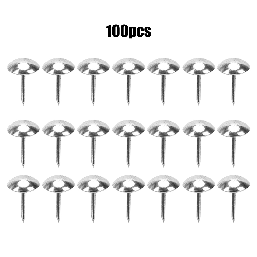 100 Stück Polsternägel Aus Antikem Messing, Eisen, Möbeldekoration, Reißnägel, Zubehör, 11 X 17 Mm, Silberfarben